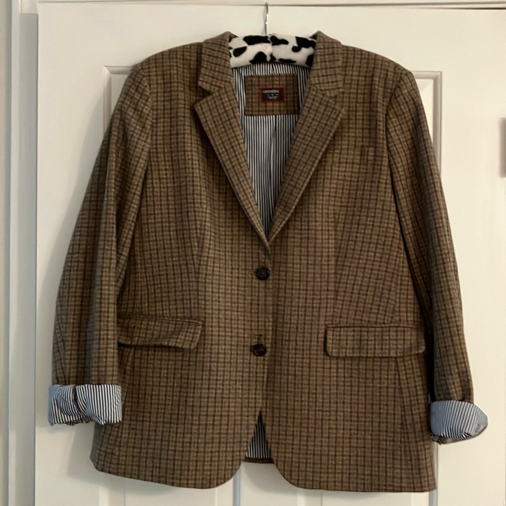 Untuckit 100% plaid wool jacket